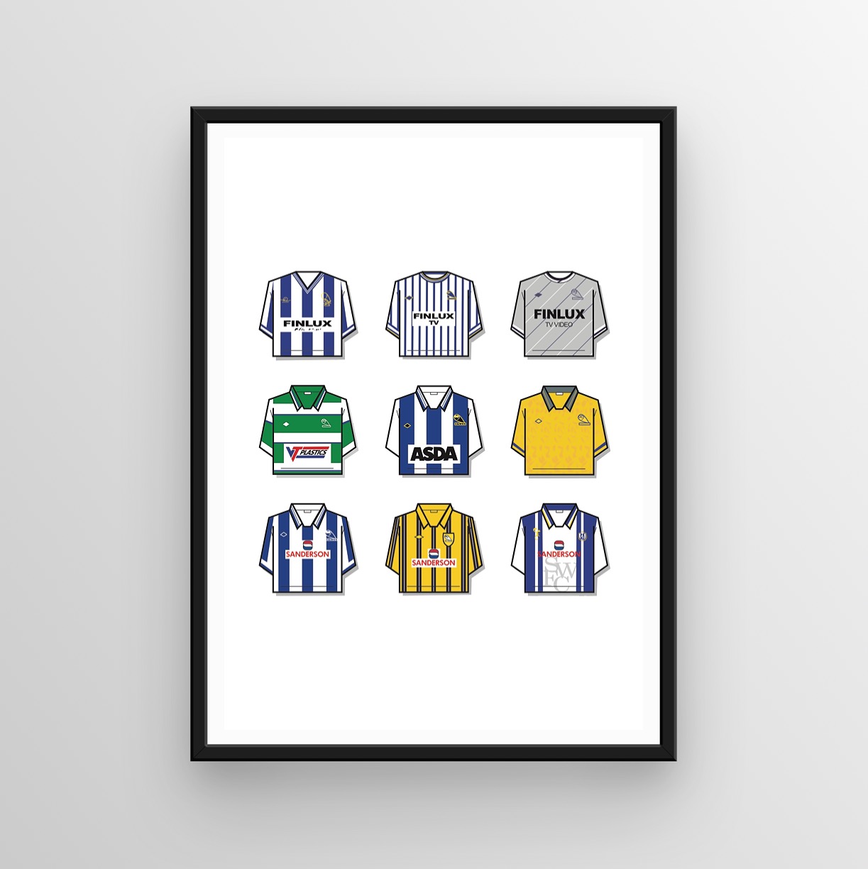 Sheffield Wednesday Shirt History Print