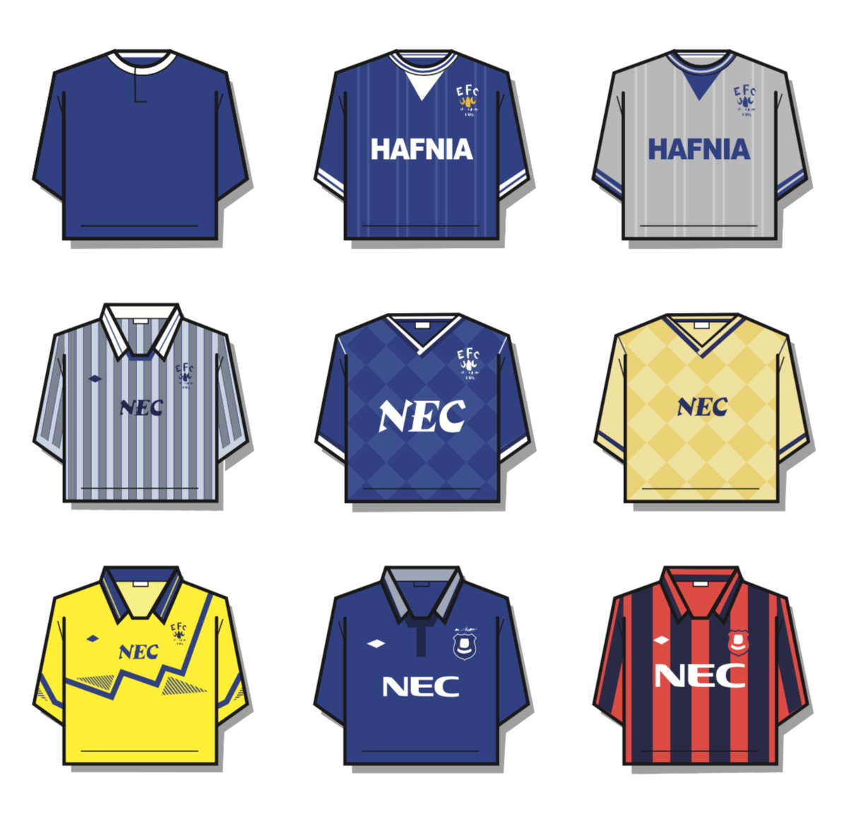 Everton Shirt History T-Shirt - Image 6