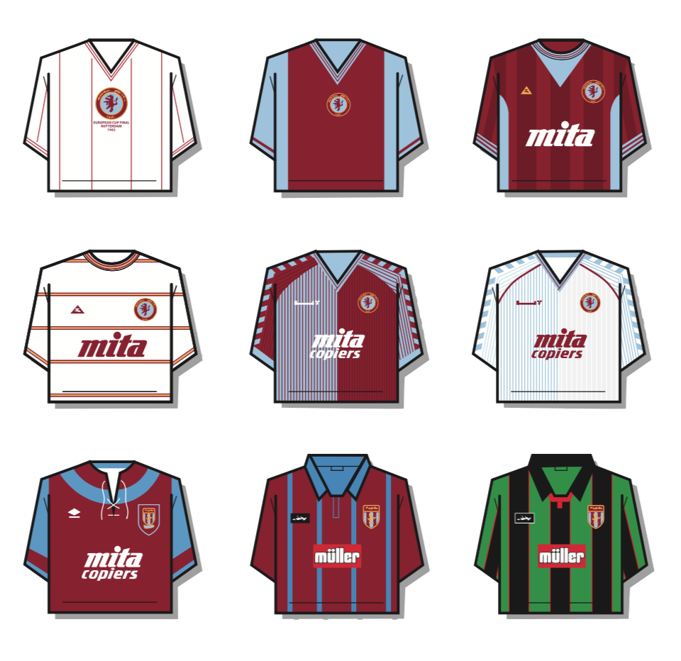 Aston Villa Shirt History T-Shirt - Image 2