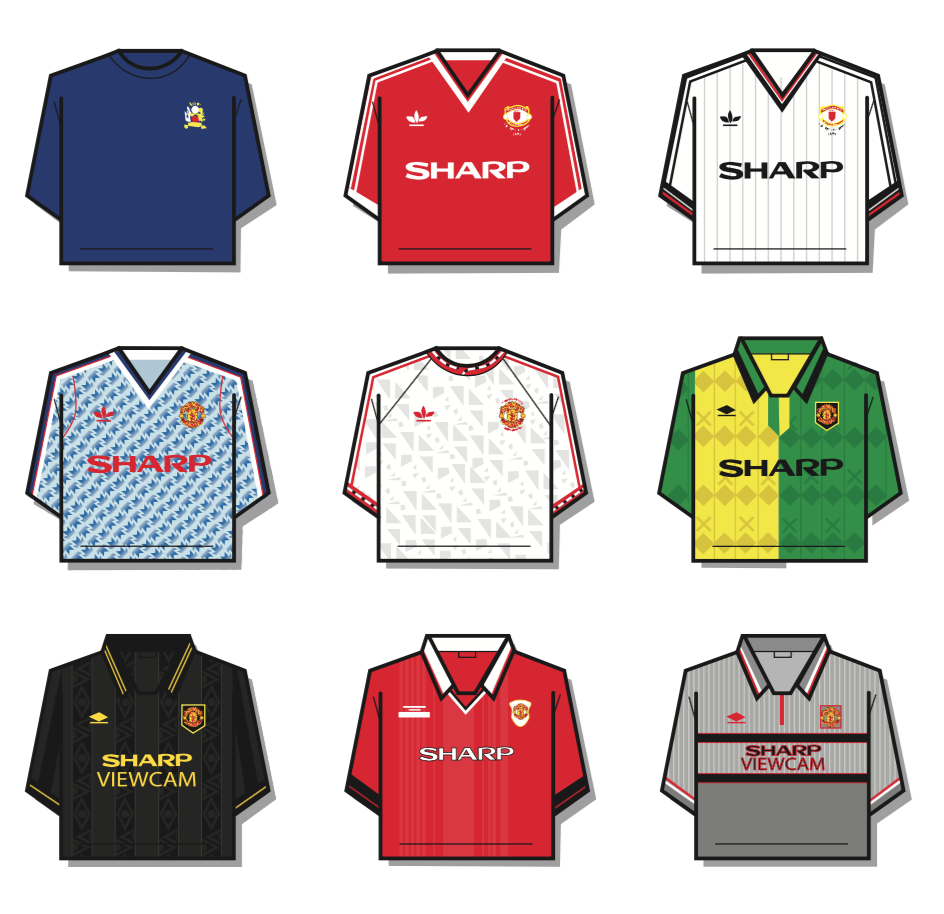 Manchester United Shirt History T-Shirt - Image 2