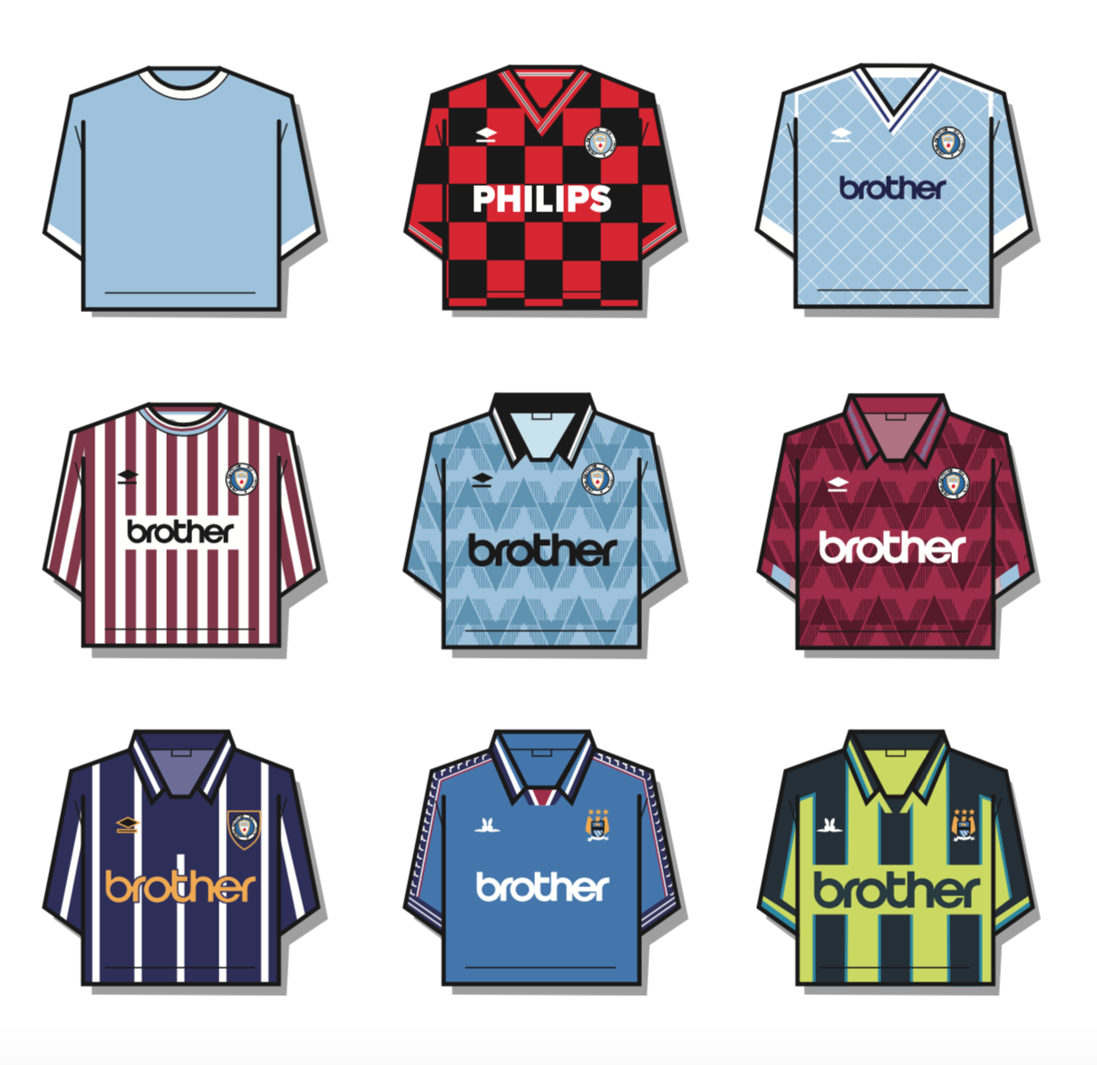 Manchester City Shirt History T-Shirt - Image 2