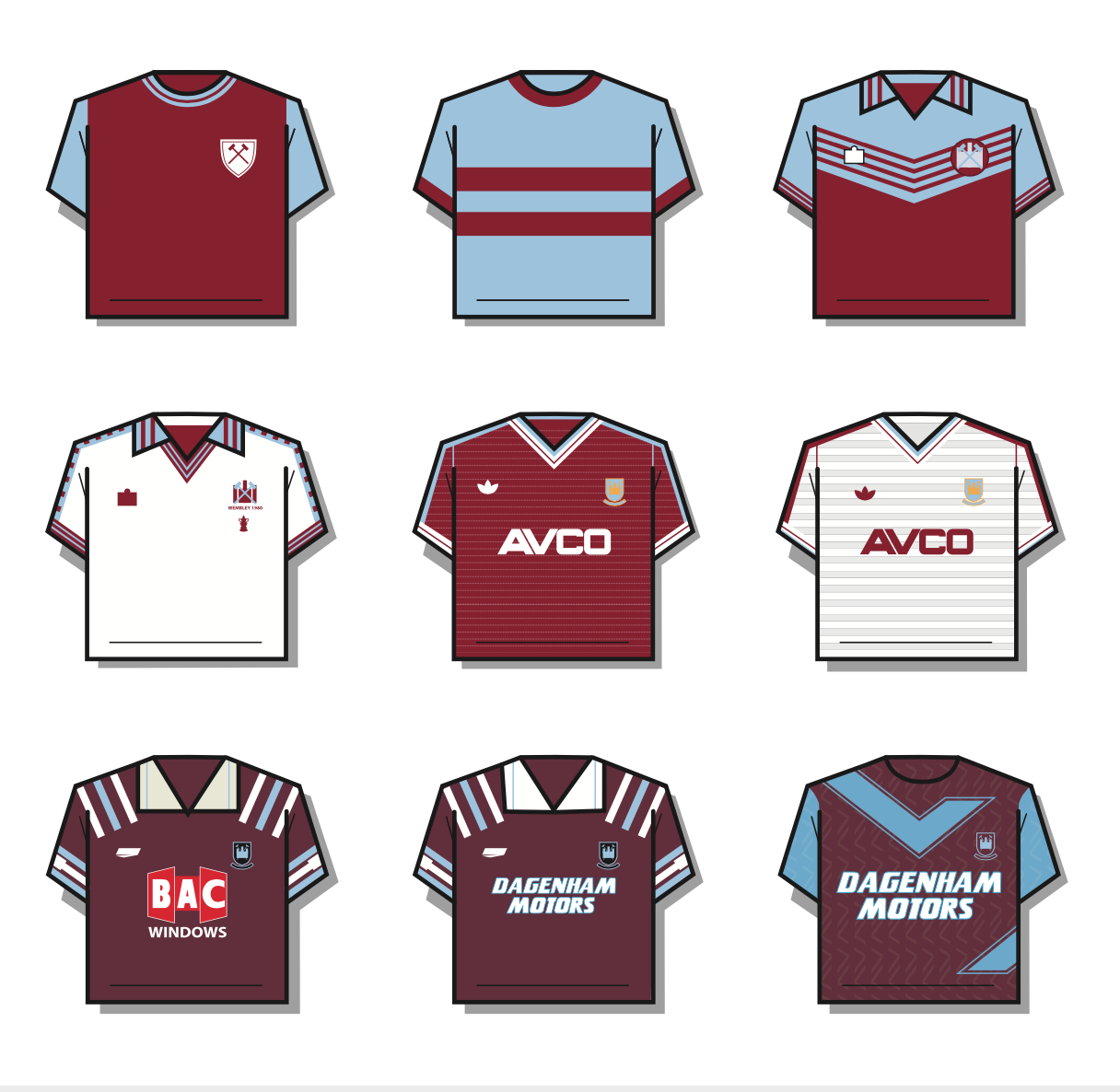 West Ham Shirt History T-Shirt - Image 2