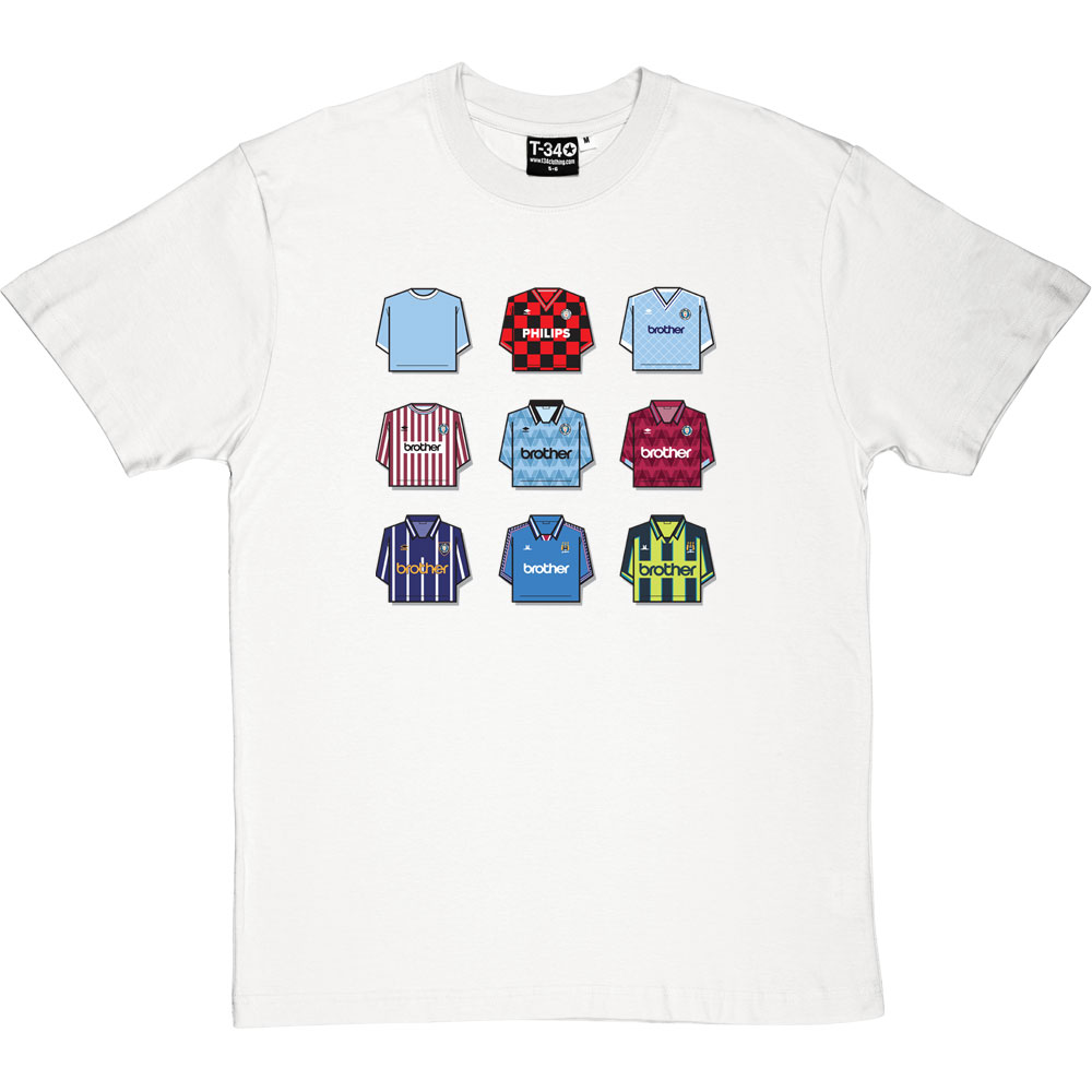 Manchester City Shirt History T-Shirt - Image 7
